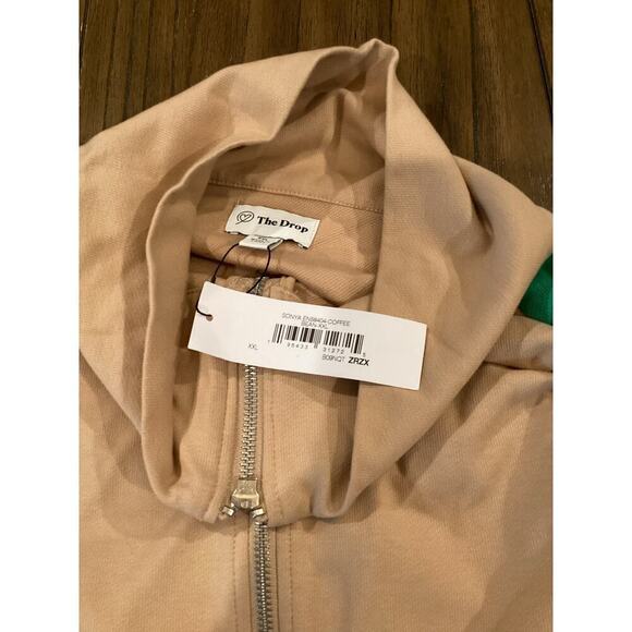The Drop Womens Sonya Half Zip Sweatshirt Color Block Coffee Bean XXL NWT - Picture 3 of 9